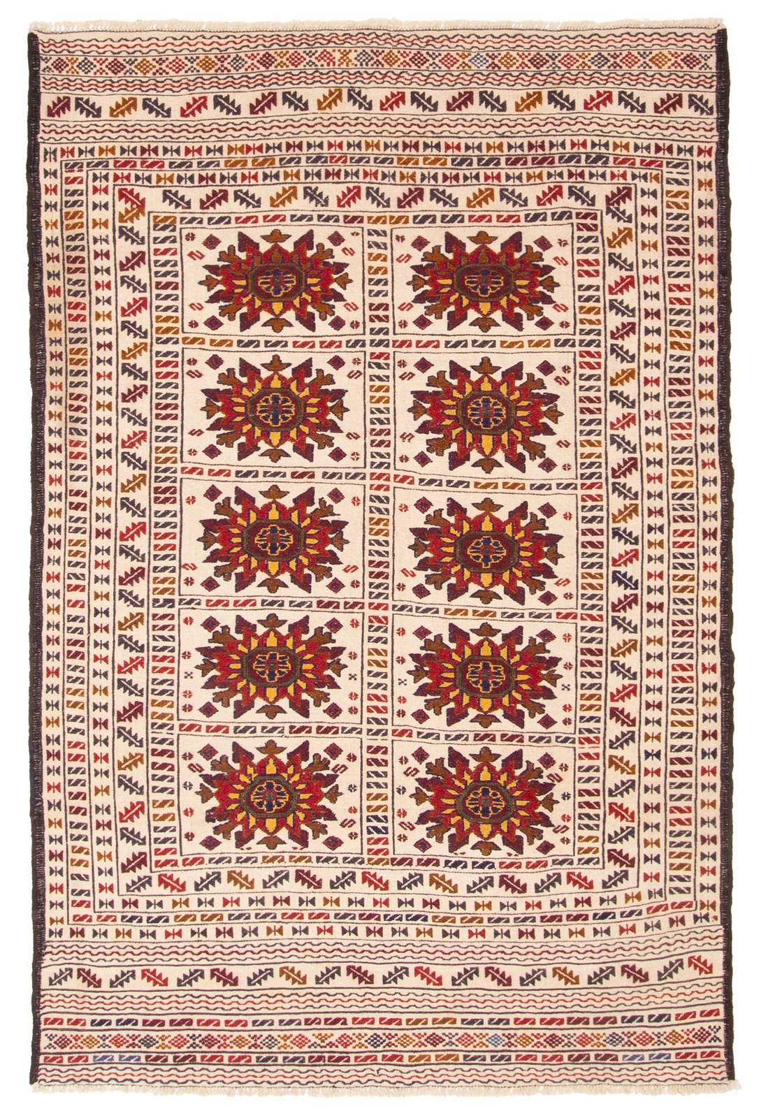 Vintage Hand Woven Area Rug 4’5″ x 6’9″ Traditional Wool Oriental Carpet