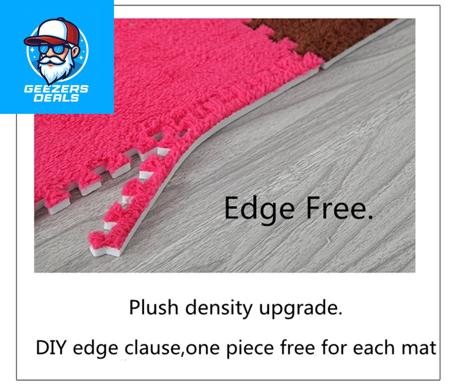 1Pc30X30Cm DIY Jigsaw Shaggy Carpet Living Room Bedroom Soft Floor Area Rug Chil