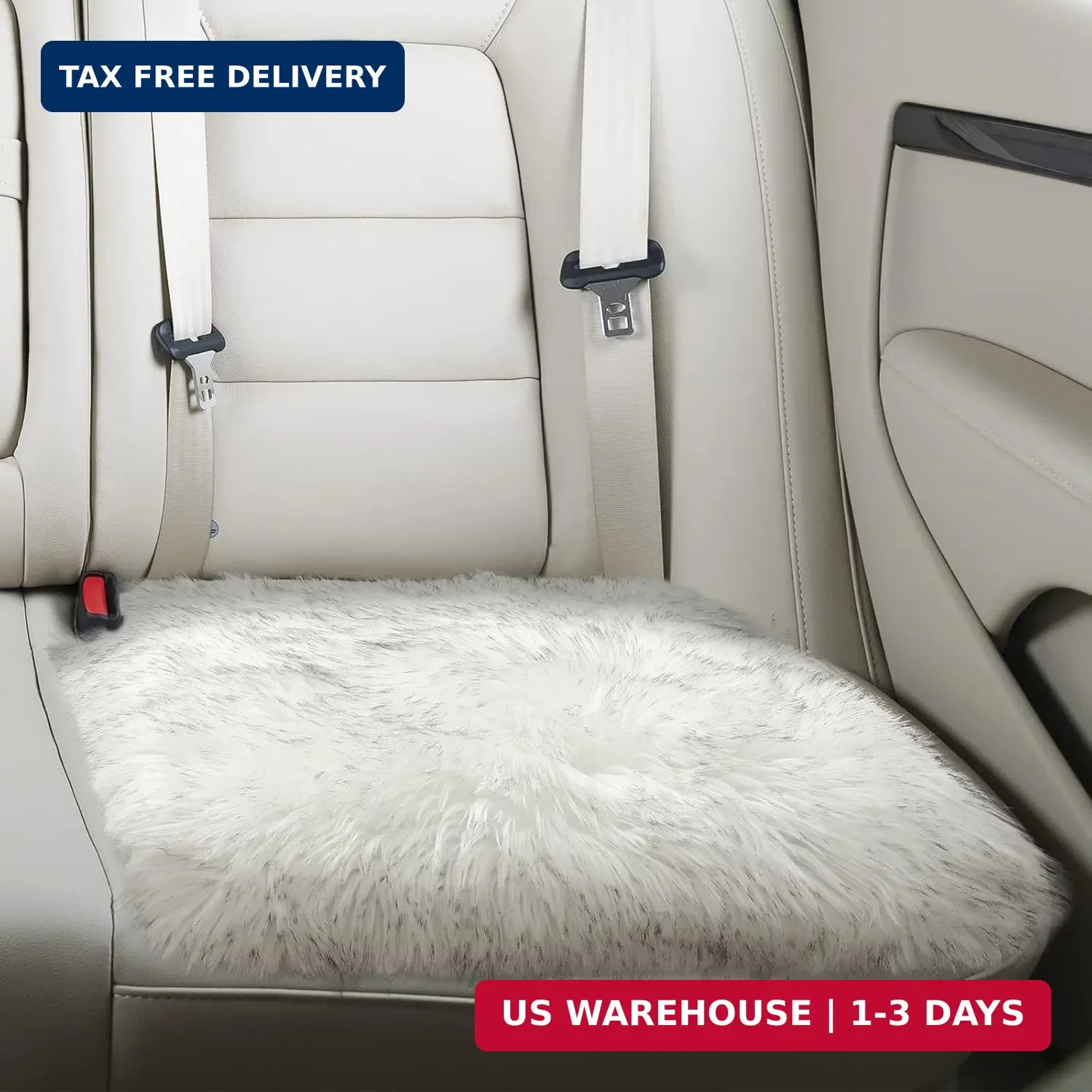 Softlife White Faux Fur Sheepskin Chair Cover Seat Cushion Pad Super Soft Area R