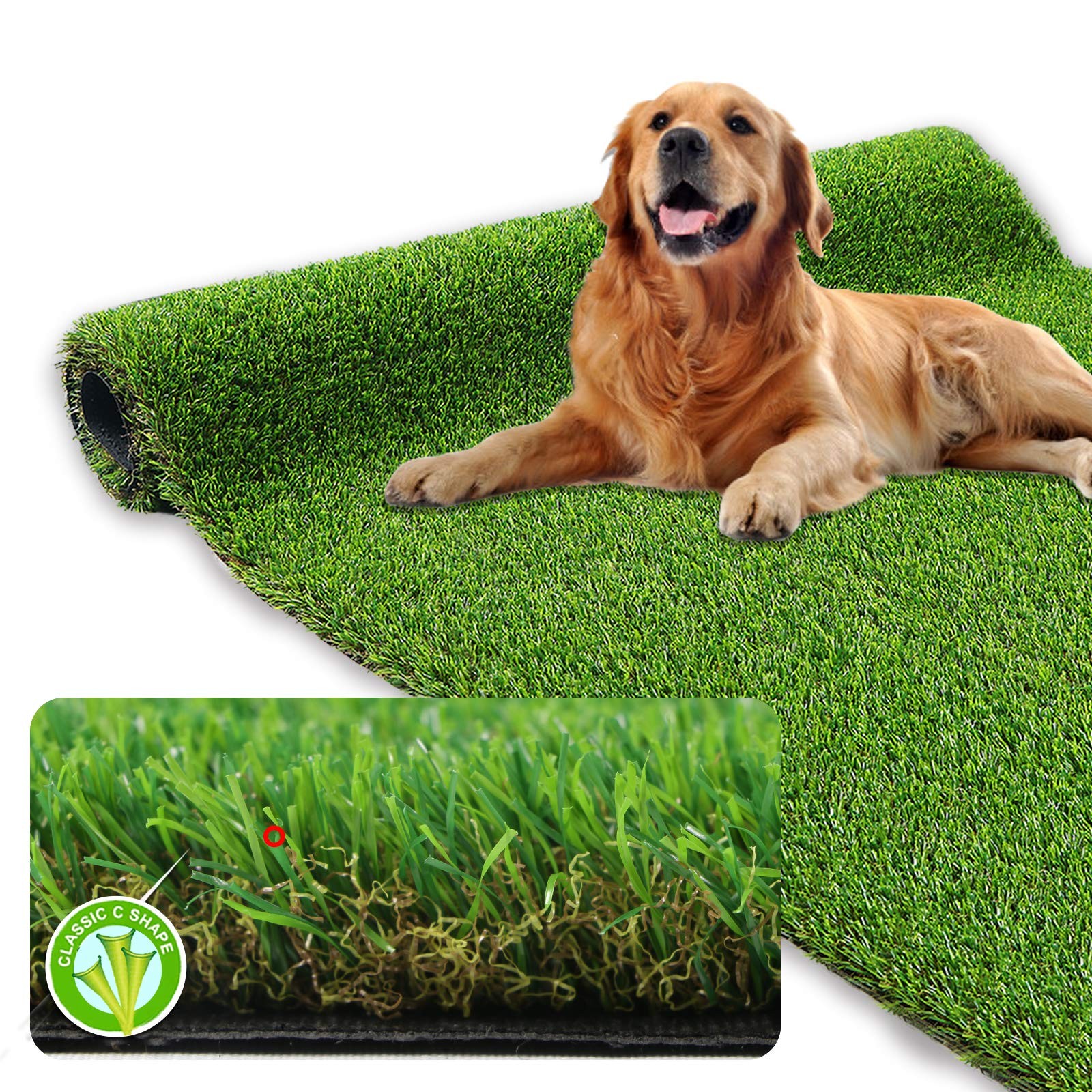 Realistic Artificial Grass Rug Indoor Outdoor Patio – 3ft x 5ft, Thick Fake G…