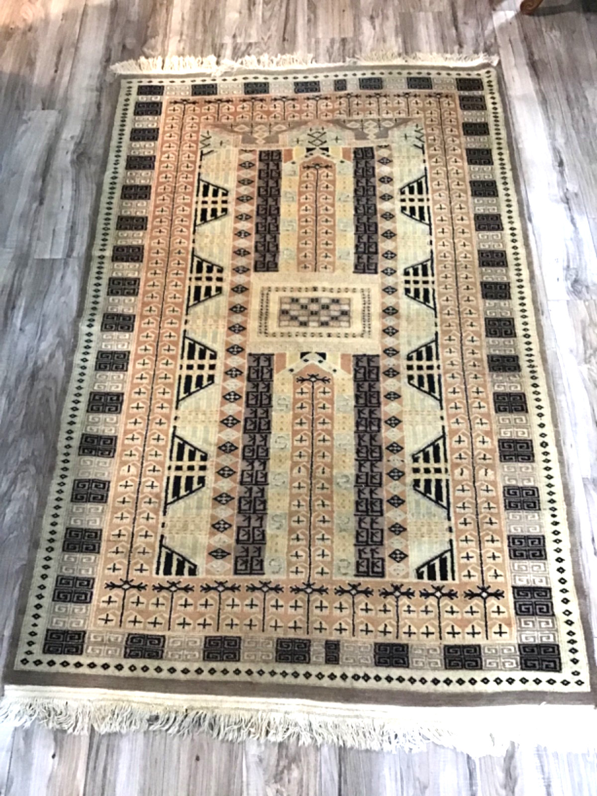 Traditional Hand-knotted Bokara Rug 50″ X 80″ Wool Geometric Tribal Pattern