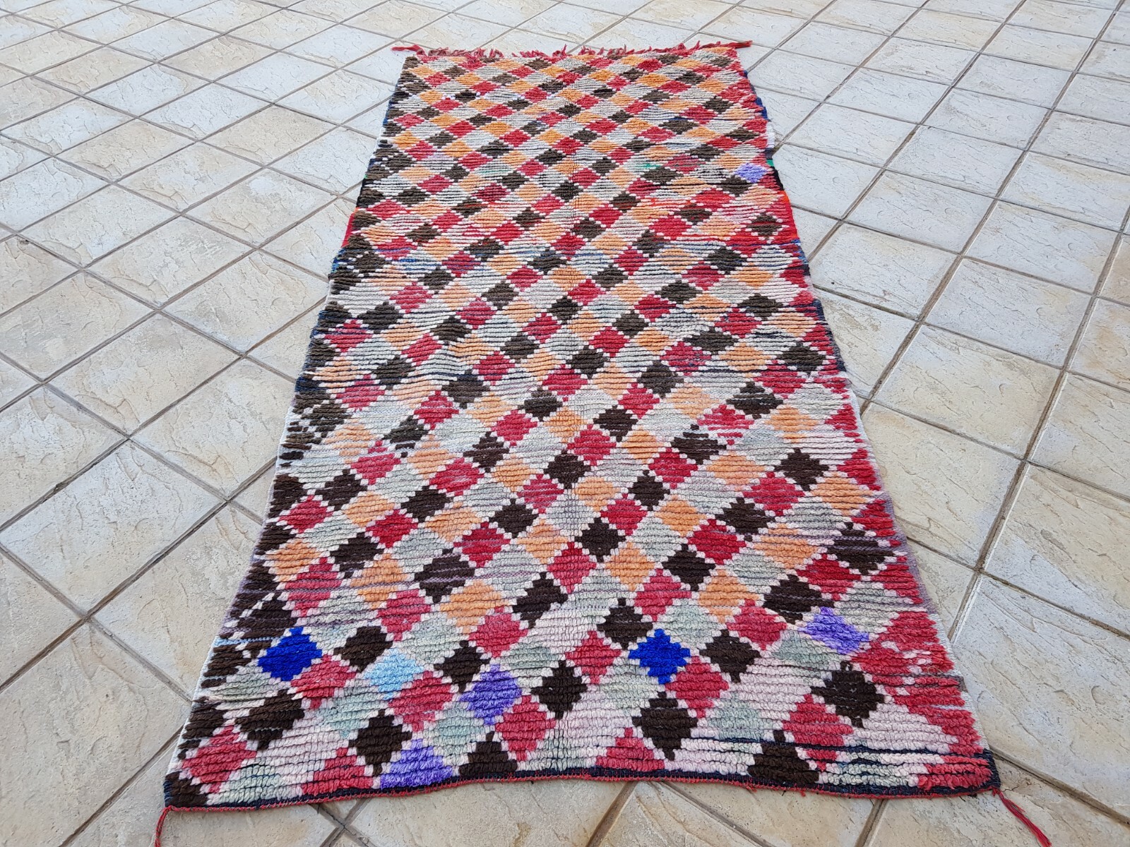 Vintage Azilal Rug – Moroccan Berber Rug – Azilal Rug 9’2″x4’3 Ft Moroccan Rug