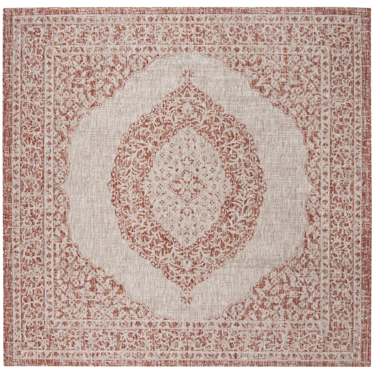SAFAVIEH Outdoor CY8751-36512 Courtyard Lt Beige / Terracotta Rug