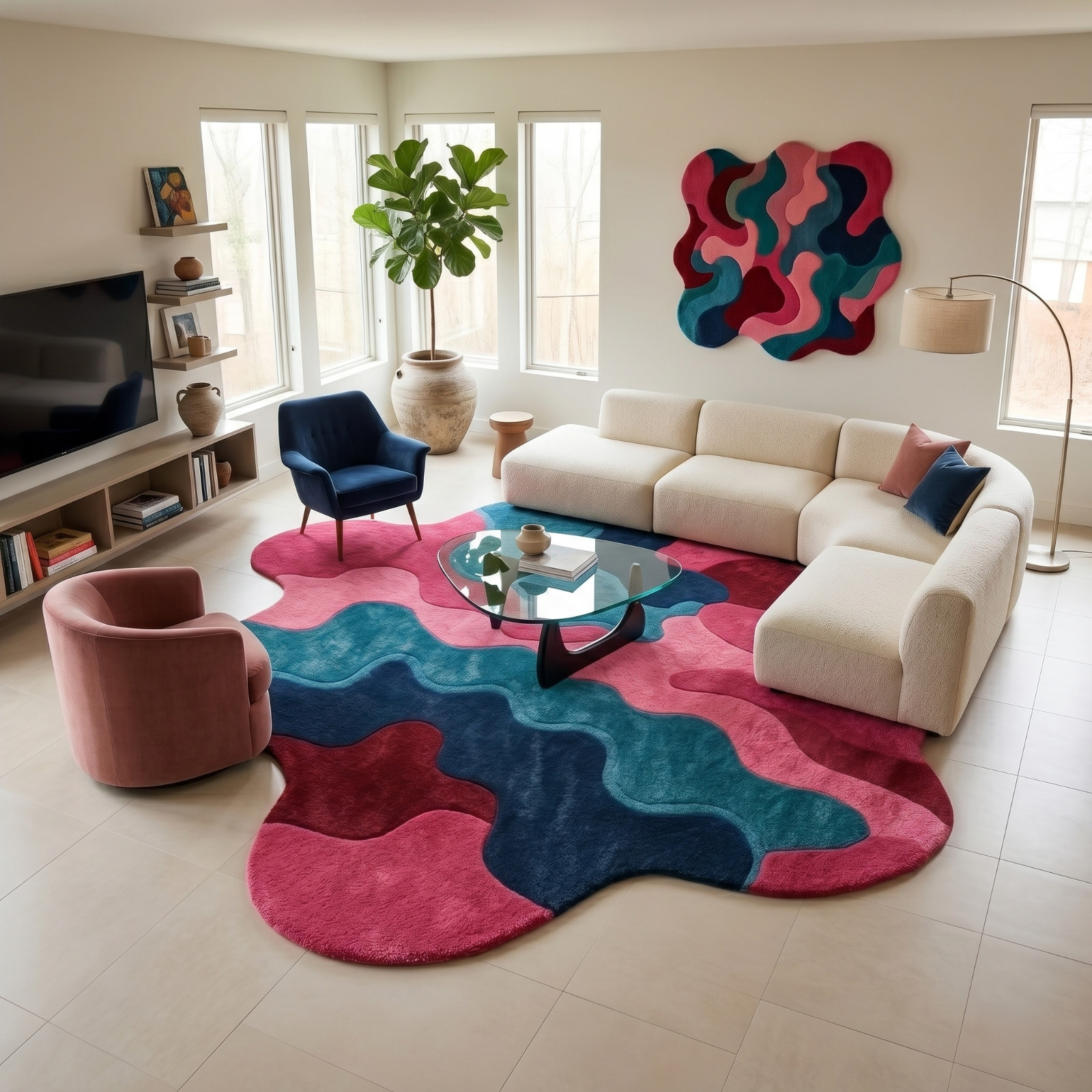 Multi Pink And Blue Rugs For Living Room 8×10 Vintage Style Bedroom Rug