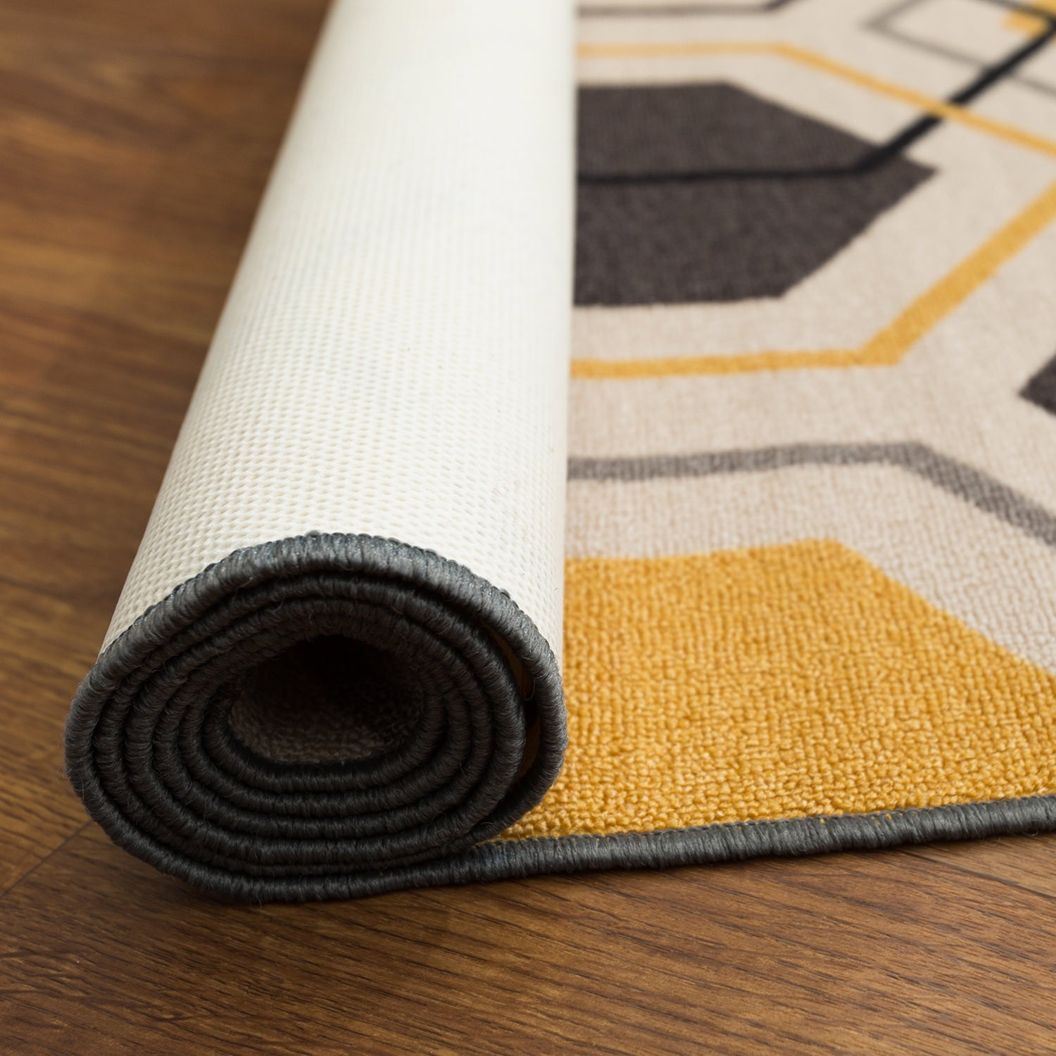 Rugshop Area Rug Contemporary Geometric Stripe Non-Slip Rugs Yellow Rugs 5×7 Rug
