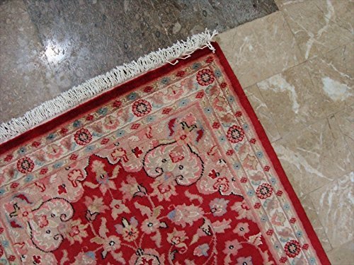 Area Rug Awesome Love Floral Hand Knotted Oriental Wool Silk Carpet Pair(4×2.7)’