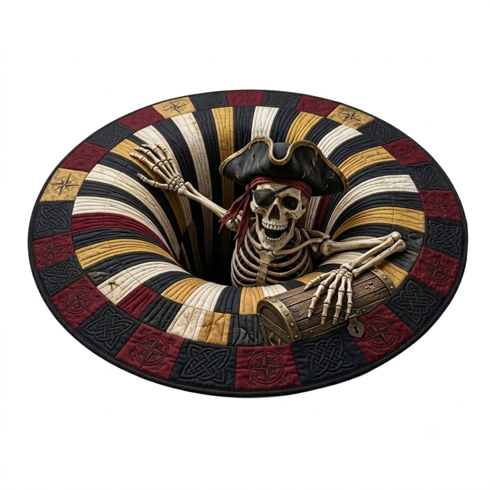 3D Halloween Optical Illusion Rug,Halloweens Quilted Round Rugs ,Soft,80×80cm