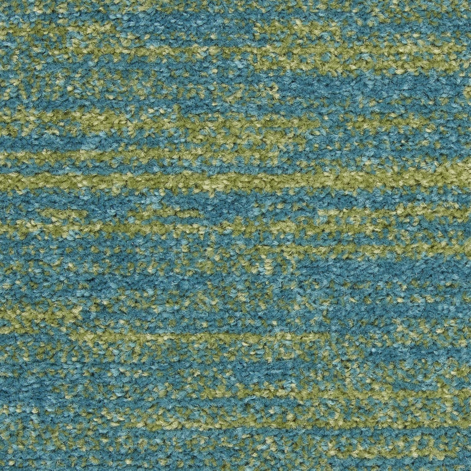Home Essentials Blue Green 10′ X 14′ Area Rug – Easy Clean, Non Shedding, Bed R