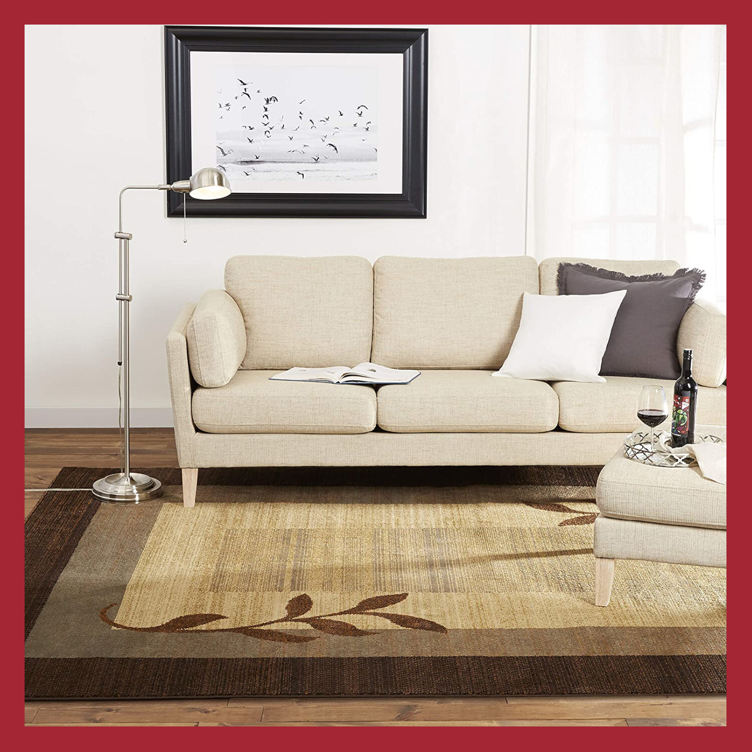 Royalty Clover Modern Area Rug, Brown Multi, 19.6″x31.5″ Rectangle
