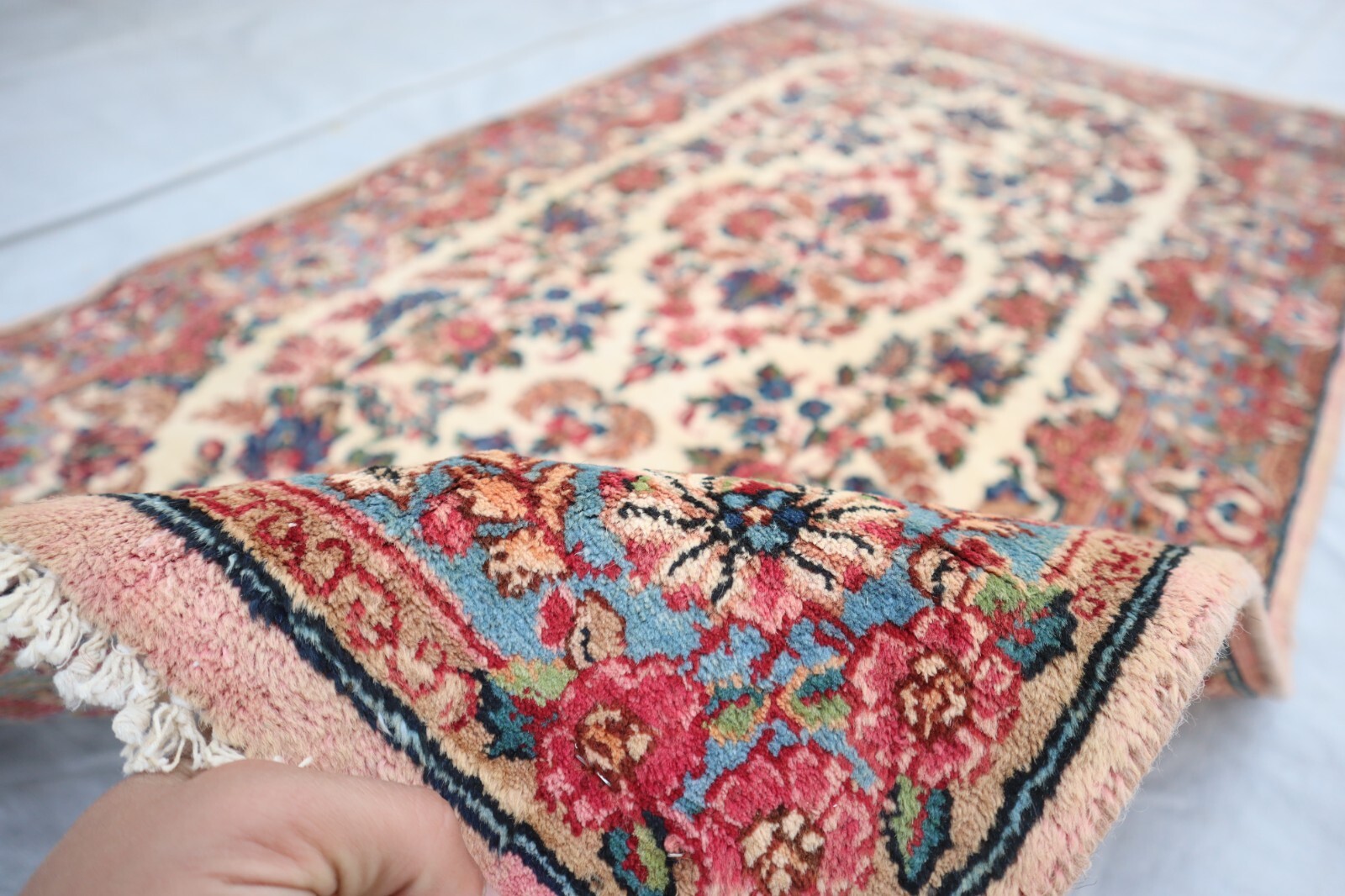 Antique Rug 2’9×5’3 ft Beige Handmade Trible Area Rug- 3×5 Entryway Rug-Kids Rug