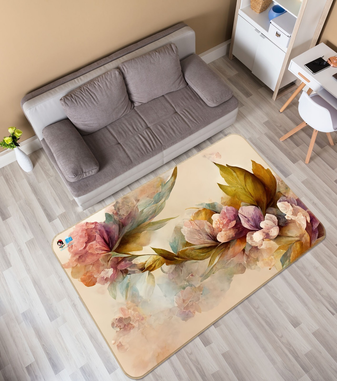 3D Vintage Flower Leaves ZHUA1170 Game Non Slip Rug Mat Photo Carpet Amy
