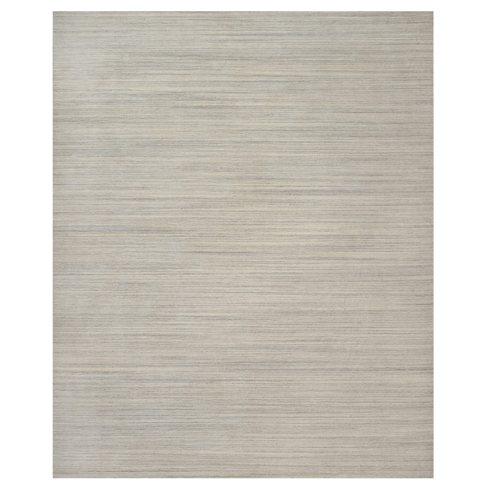 12’x14’9″ Beige Undyed Wool Plain Modern Design Hand Loomed Oversized Rug R90790