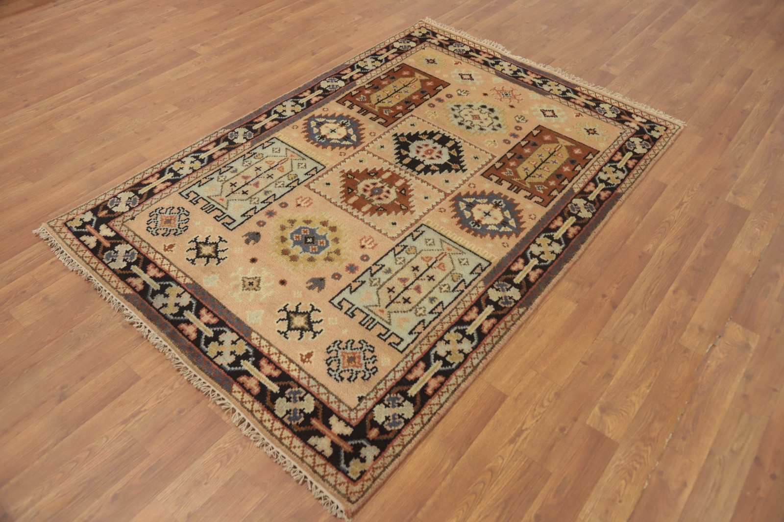 Traditional Geometric Kazak Handmade Wool Oriental Accent Rug 4×6 ft for Bedroom