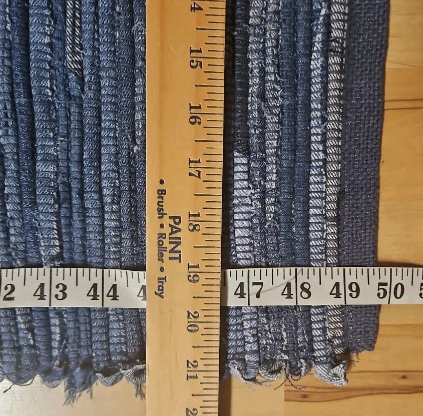Set Of 2 Handmade Denim Rag Rugs Machine Washable Made In USA