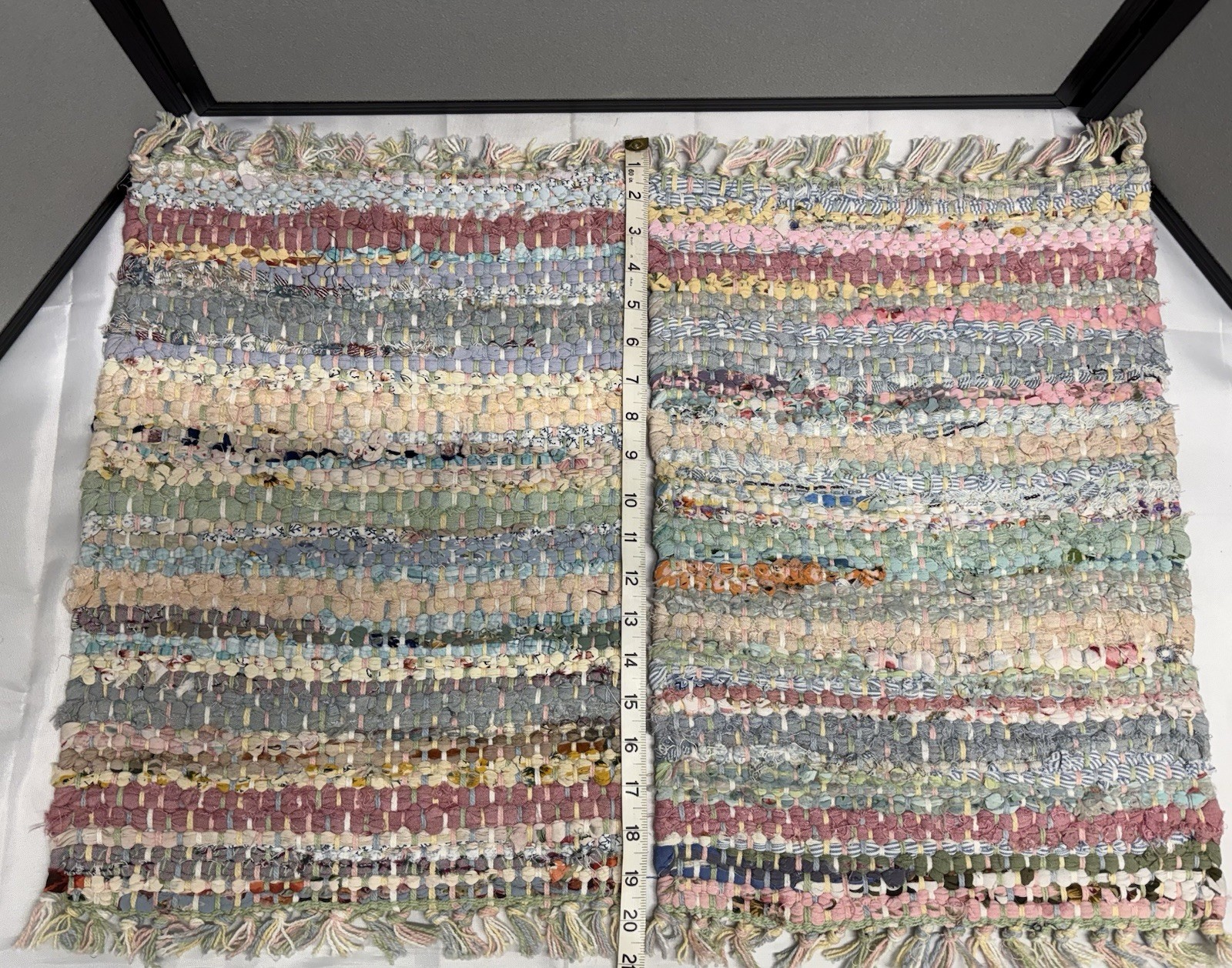 Pair of Safavieh Montauk Cotton Rag Accent Rug Mats Boho Farmhouse 21″ x 13″