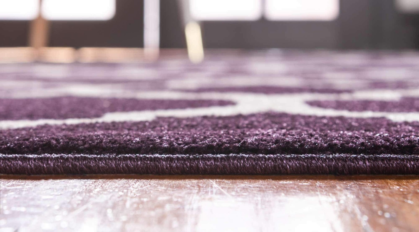 Unique Loom Trellis Collection Area Rug – 3 3 X 5 3 Rectangle Purple/Ivory