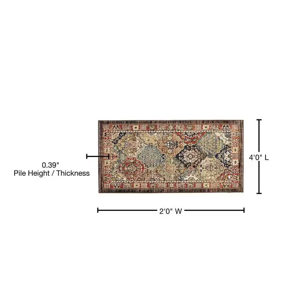 Patchwork Multi 2 Ft. X 4 Ft. Medallion Scatter Area Rug