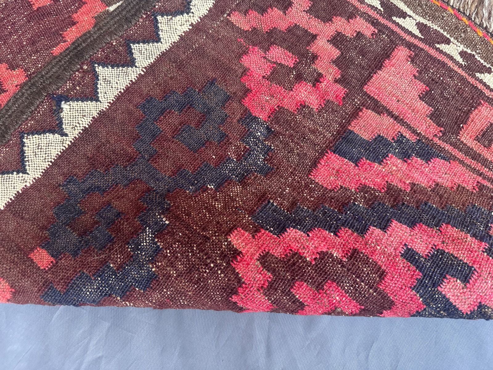 Burgundy Afghan 5.1×8.8ft Handmade Tribal Flatweave Kilim Rug Geometric Area rug