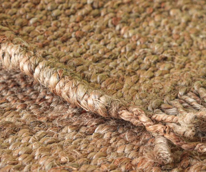 Handmade Jute Natural Rugs Bohemian Farmhouse Woven Fringe Floor Hemp Carpet Mat
