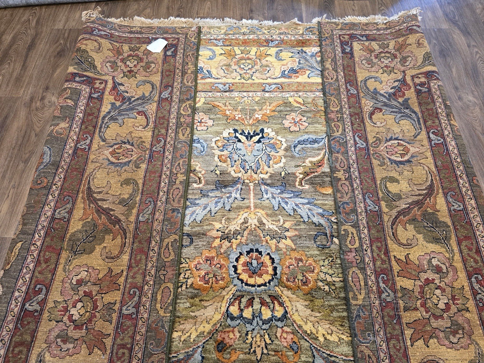 Vegetable Dyed Wool 12×14 Hand-Knotted Rug. Recently Rebound. Made In India
