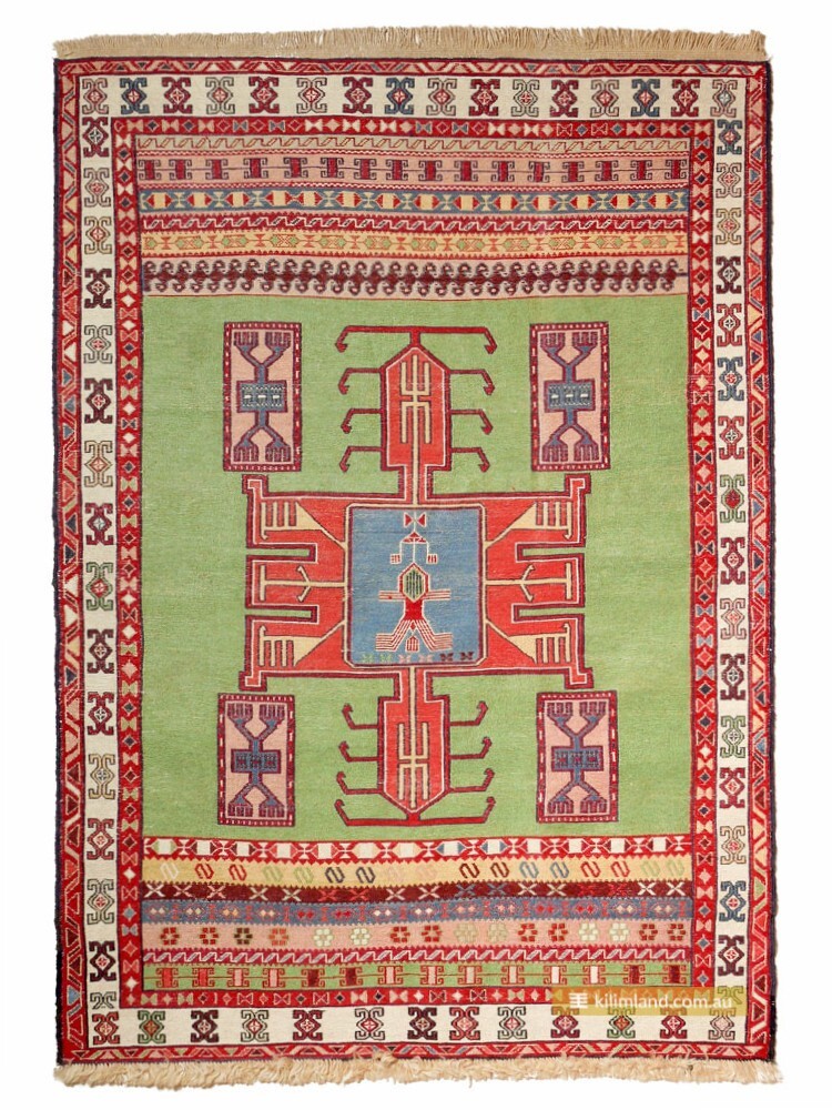 Authentic Mugan Sumak kilim Rug Hand Knotted 100% Wool 185x130cm