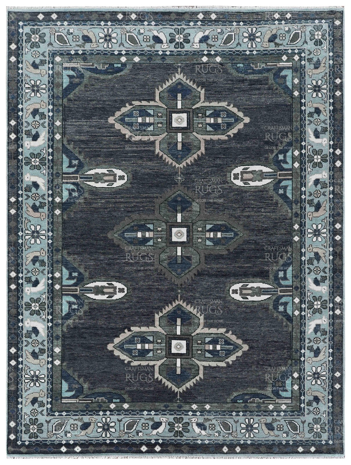 Kismet Gray Oushak Hand Knotted 4×6, 5×8, 6×9, 8×10, 9×12, 10×14 Wool Area Rug