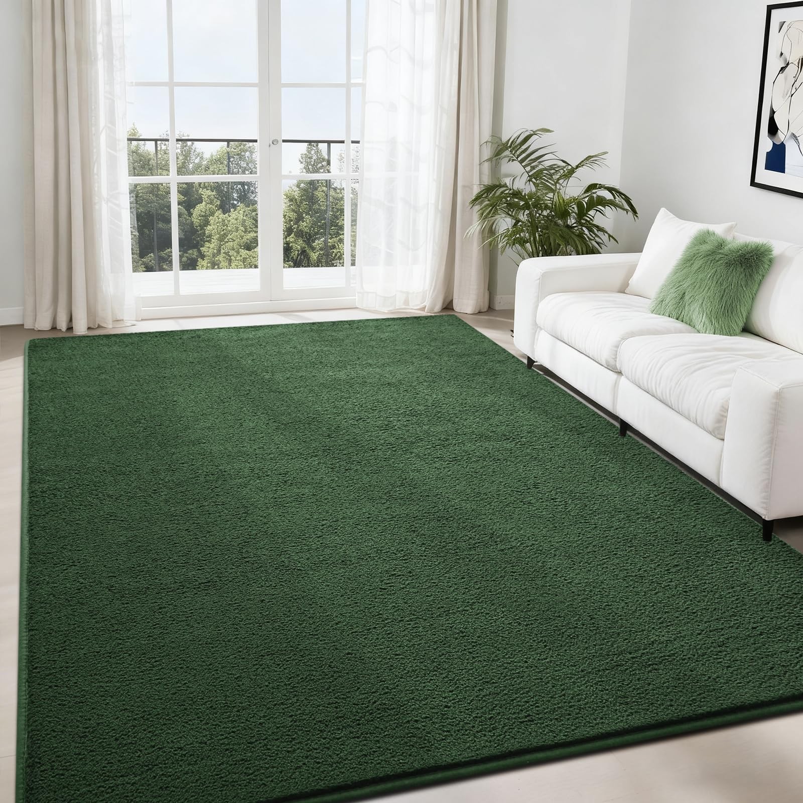 Nuttumico Large Modern Area Rugs for 4′ X 6′ (Rectangular), Deep Green