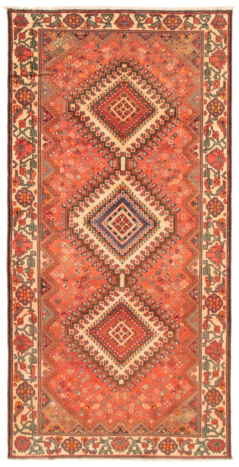Vintage 4’11” x 9’10” Traditional Hand Knotted Vegetable Dye Wool Area Rug