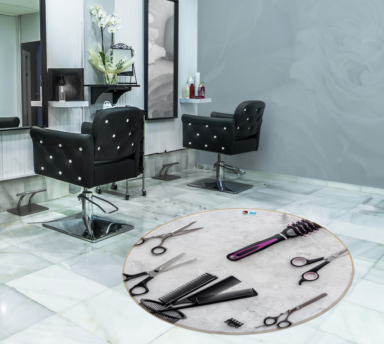 3D Hair Pick Comb ZHUA435 Barber Shop Game Non Slip Rug Mat Photo Carpet Amy
