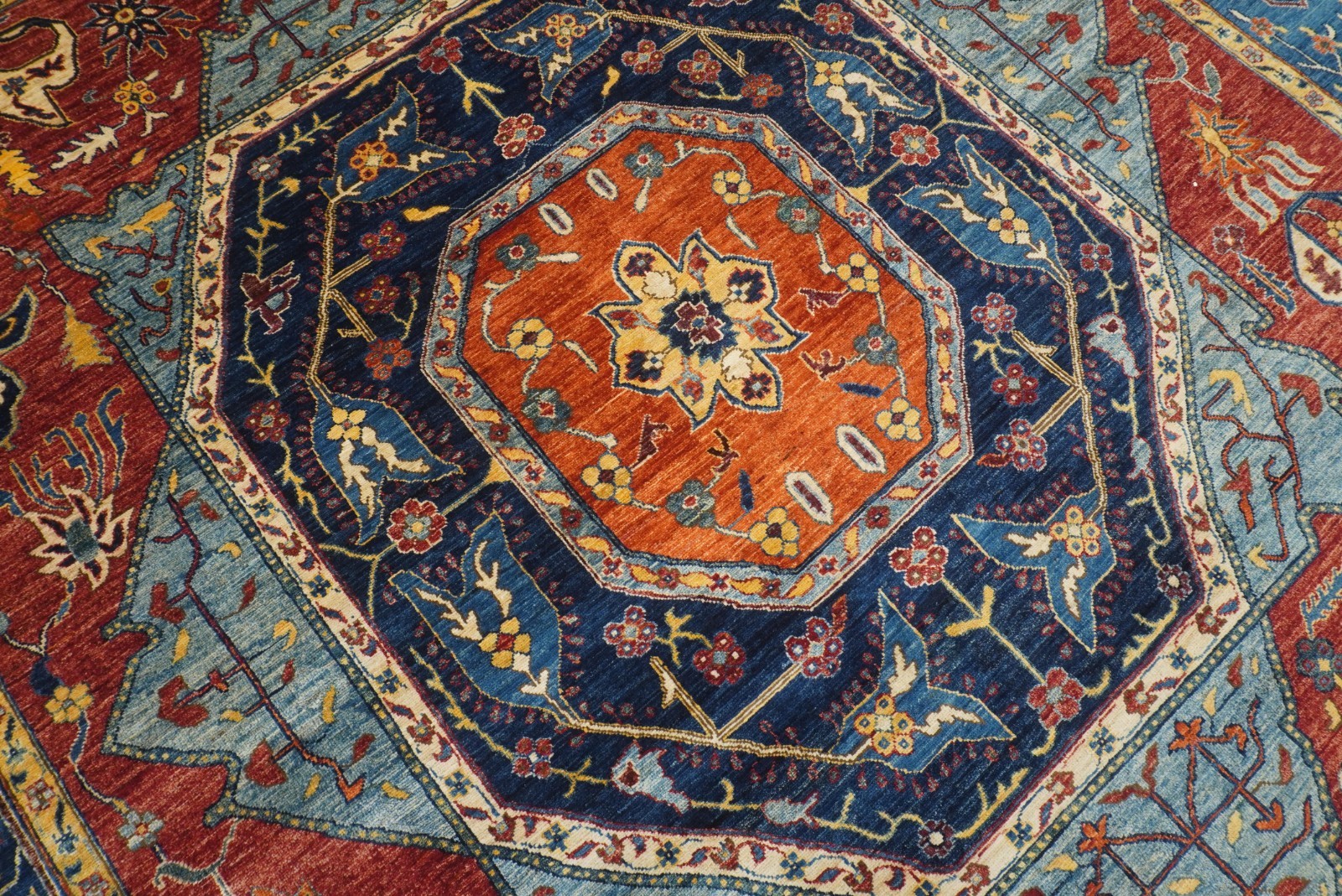 10×13 ft Red Mamluk Afghan Hand Knotted Wool Oriental Rug
