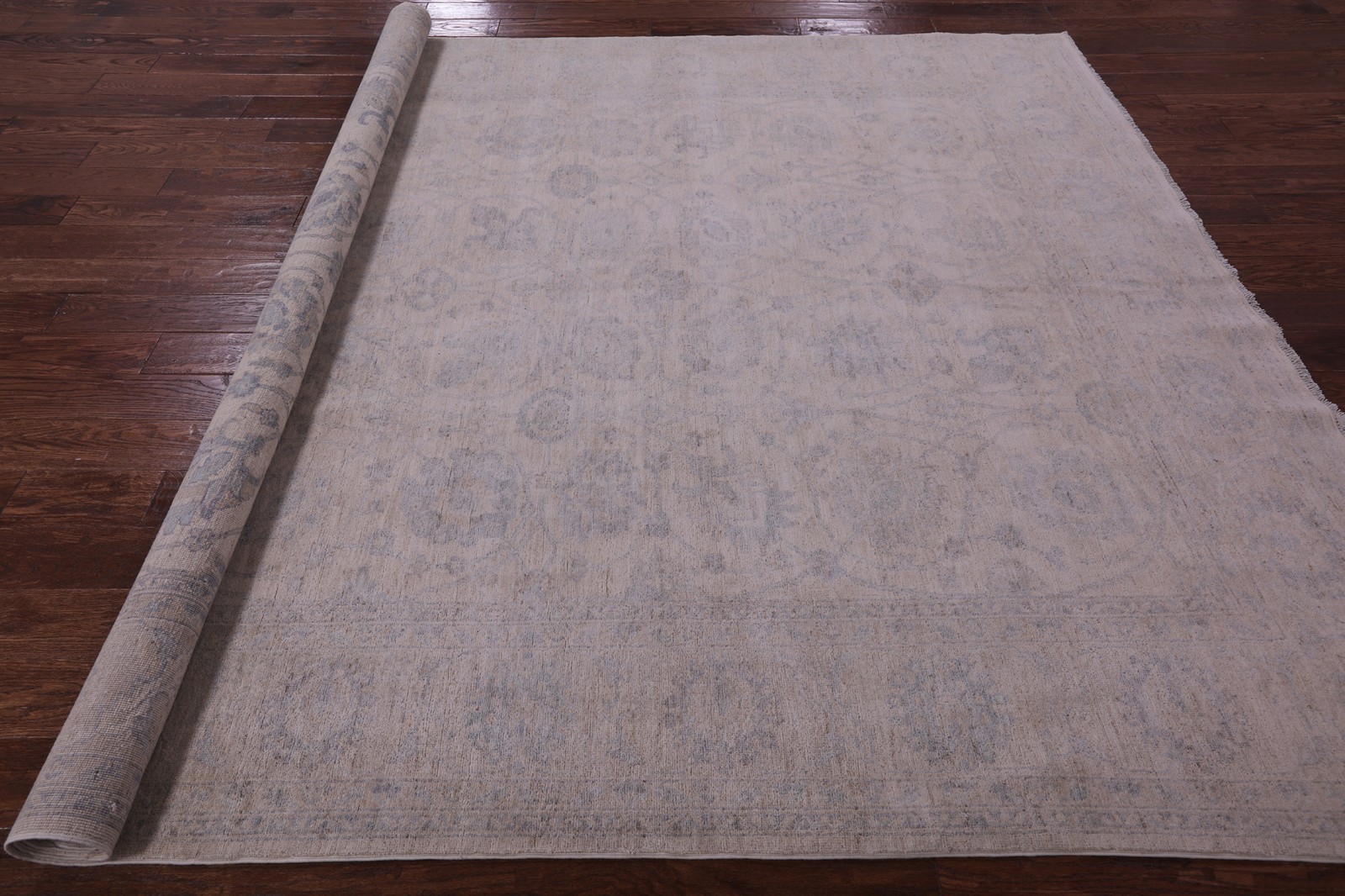8′ 0″ X 9′ 7″ Hand-Knotted Turkish Oushak Wool Rug – Q18778