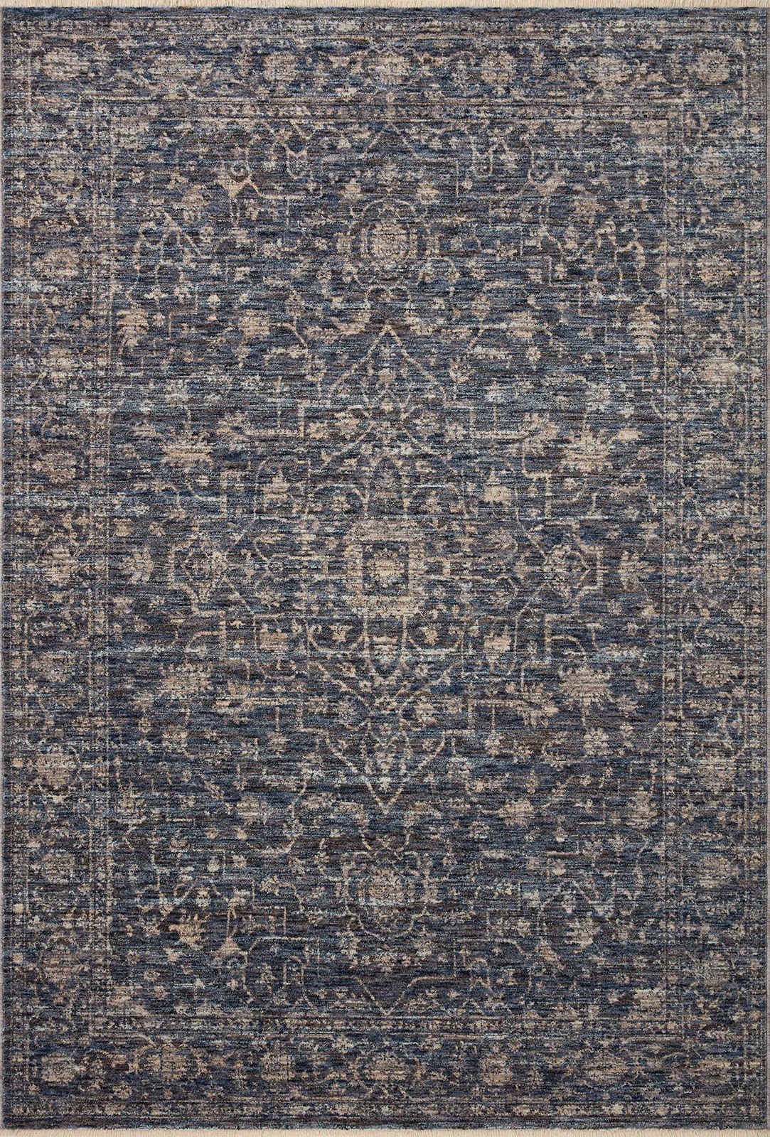 Loloi Ii Sorrento Collection Sor-01 Midnight/Natural 5-3 X 7-6 Area Rug