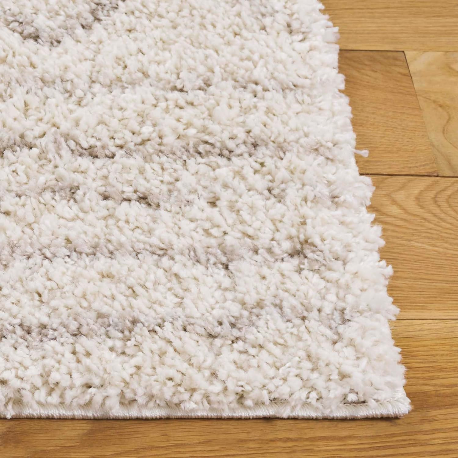 Arizona Shag 6′ X 8′ Oval Area Rug – Ivory & Beige Moroccan Boho Design