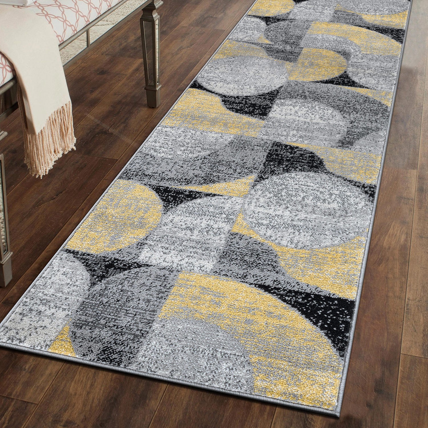 Rugshop Rugs Runners Geometric Design Hallway Rugs Bedroom Rug Yellow Rugs 2×7