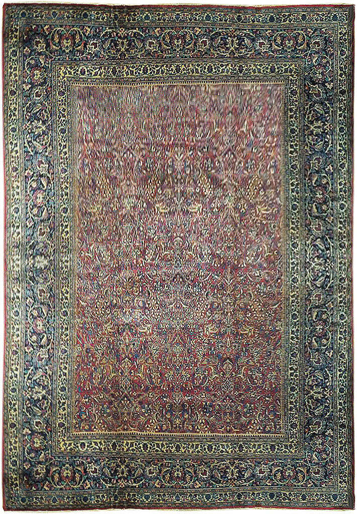 11′ x 14′ Antique Perssiaan KHORASAN KermmanSHAH Large Rug – BURGUNDY 23717