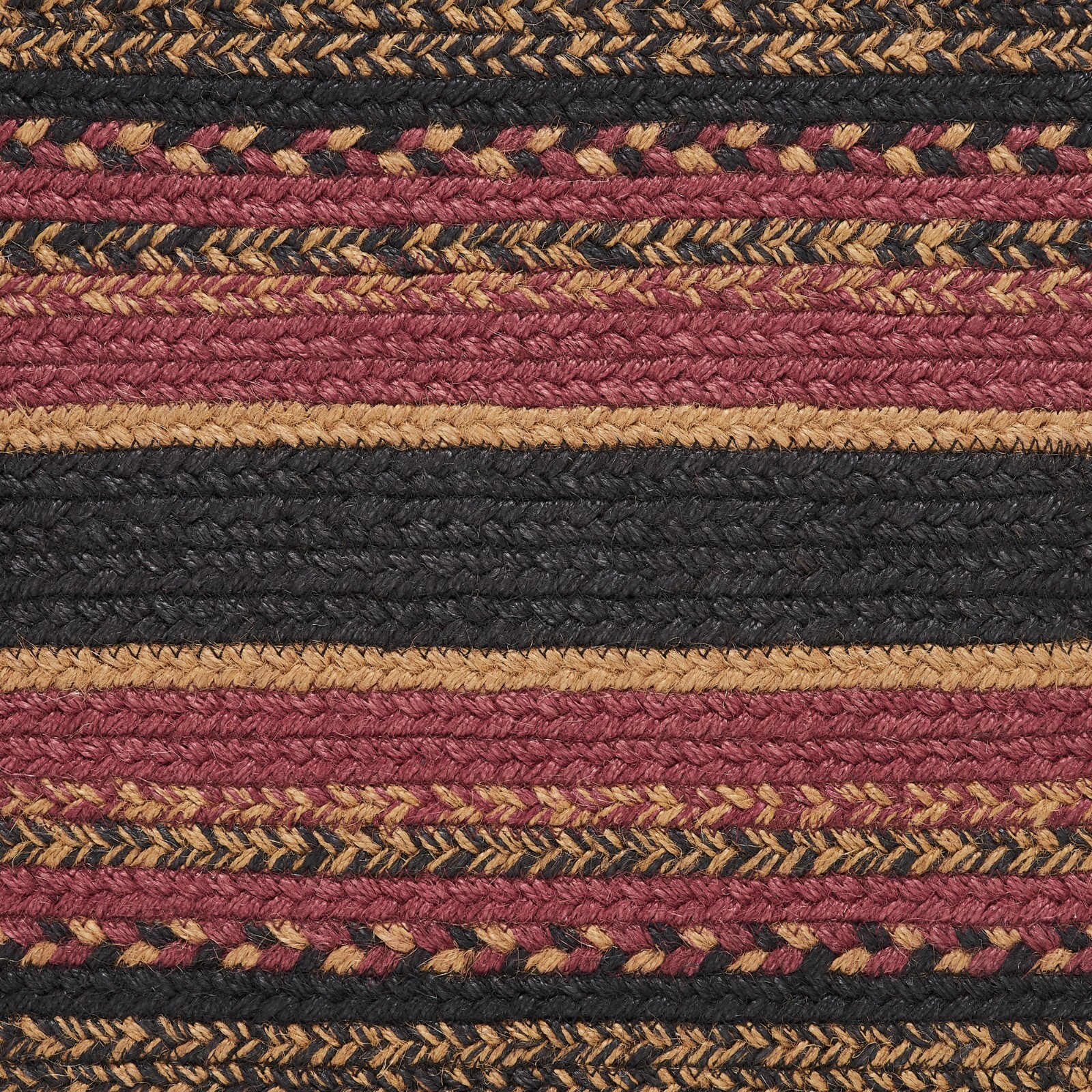 Heritage Farms JUTE RUG OVAL 24X36 Country Primitive Rustic Mustard Tan Black