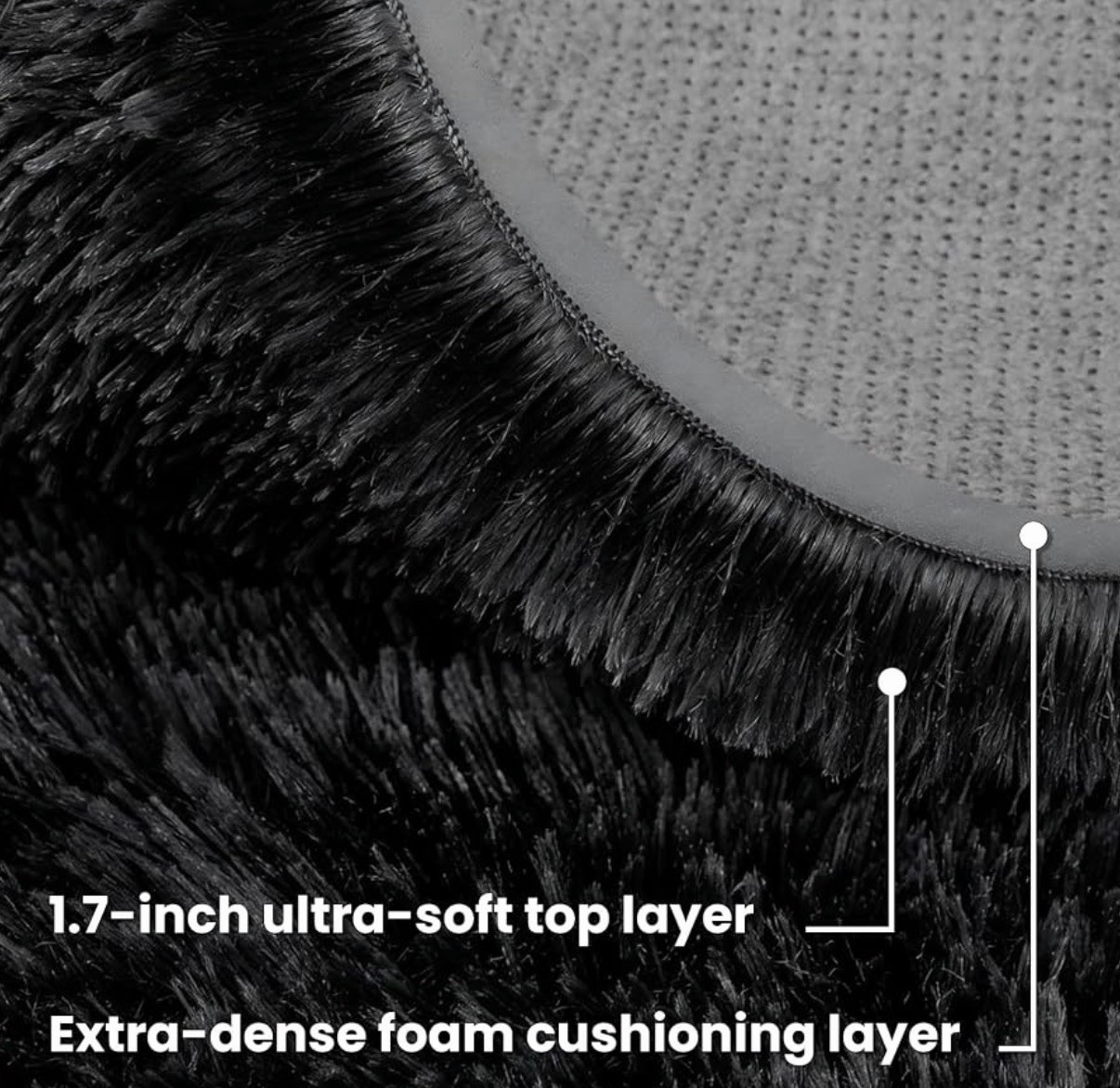8×10 ft Area Rugs for Living Room, Black Carpet Ultra Soft Large Fluffy Shag