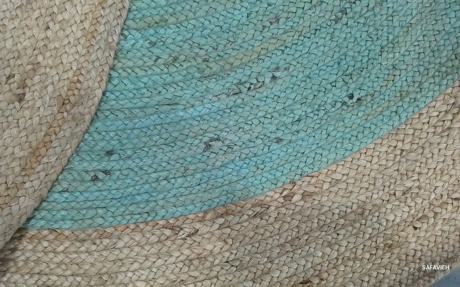 AQUA/NATURAL 8′-0″ x 8′-0″ Broken Thread Rug, Reduced Price 1172801540 NF801A-8R