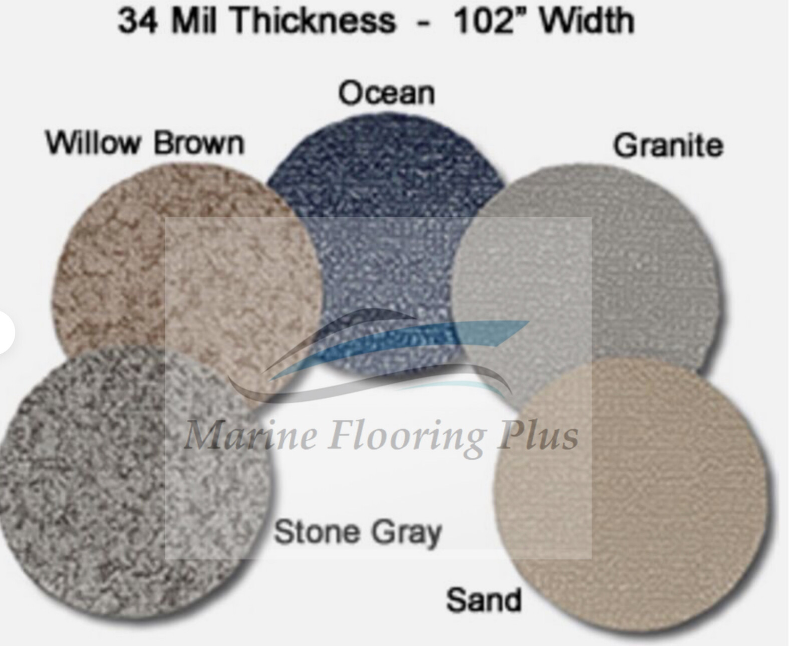 MariDeck Marine Vinyl Boat Flooring – 8.5′ Wide x Various Foot Lengths – 34 mil.