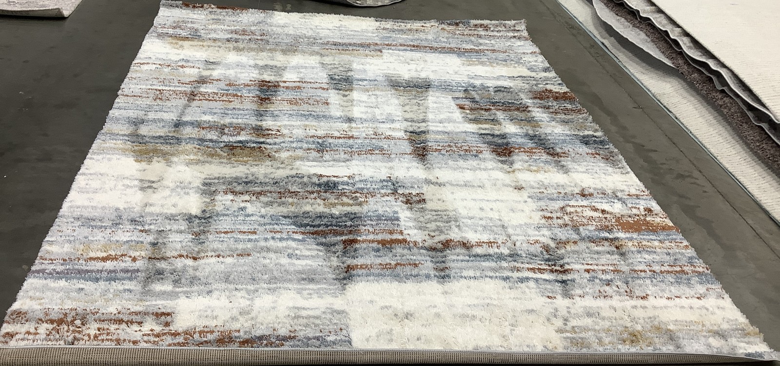 BLUE RUST / IVORY 8′-0″ x 10′-0″ Damaged Rug, Reduced Price 1172684714 BER541A-8
