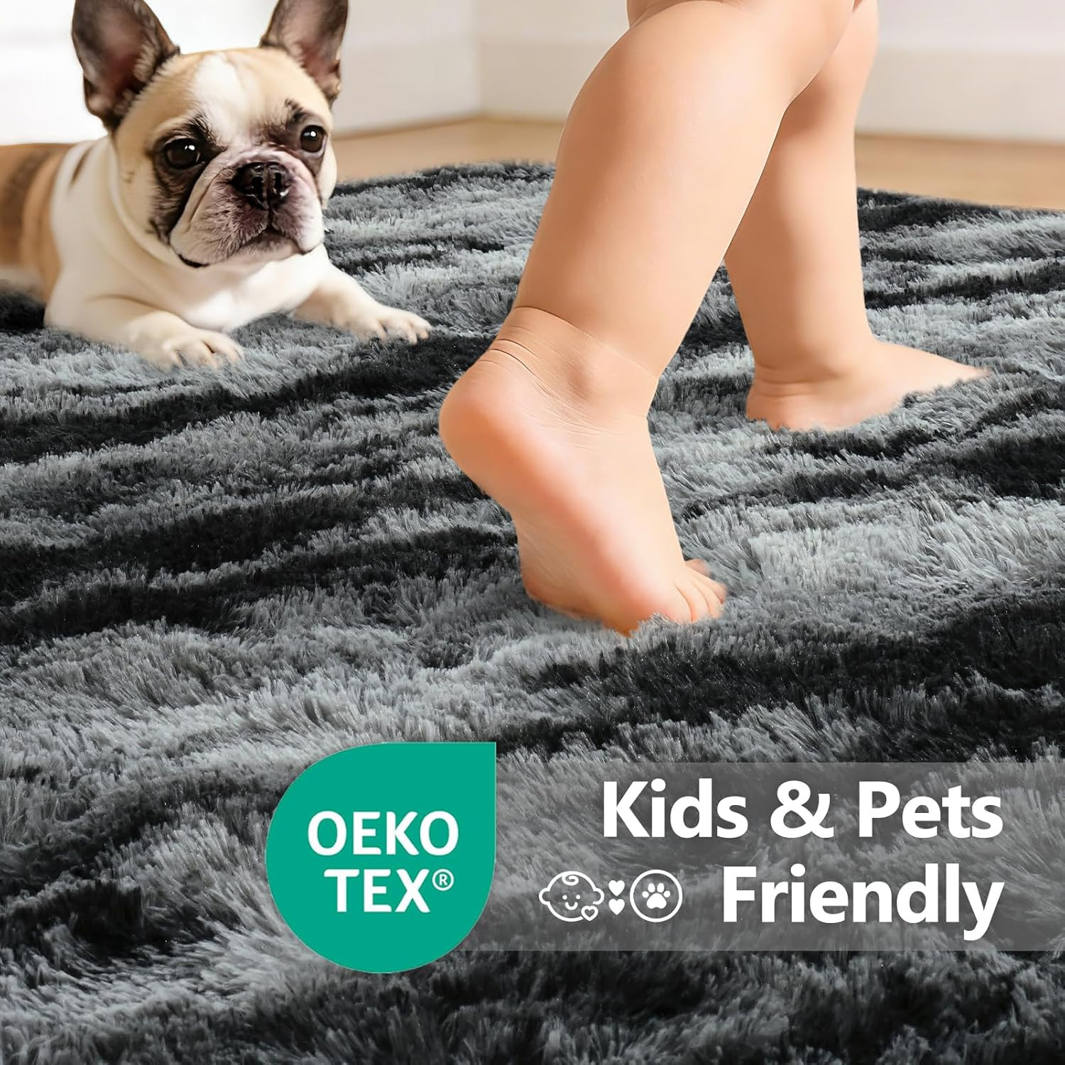 9X12 Extra Large Area Rugs for Living Room, Black