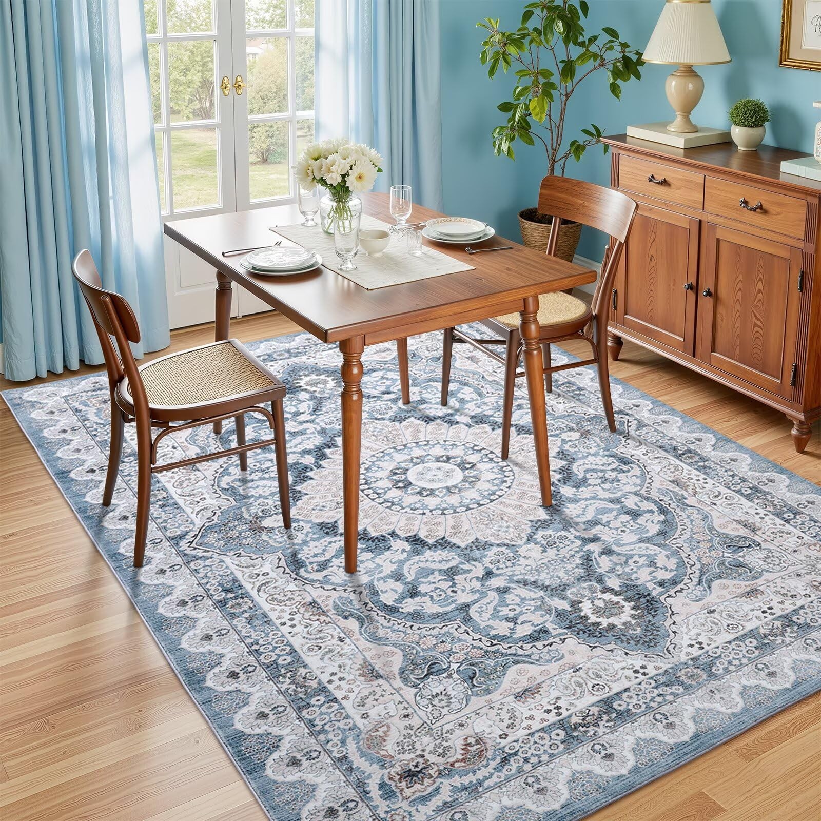 3×5 Area Rug for Bedroom, Machine Washable Rugs with Non-Slip Backing for Liv…