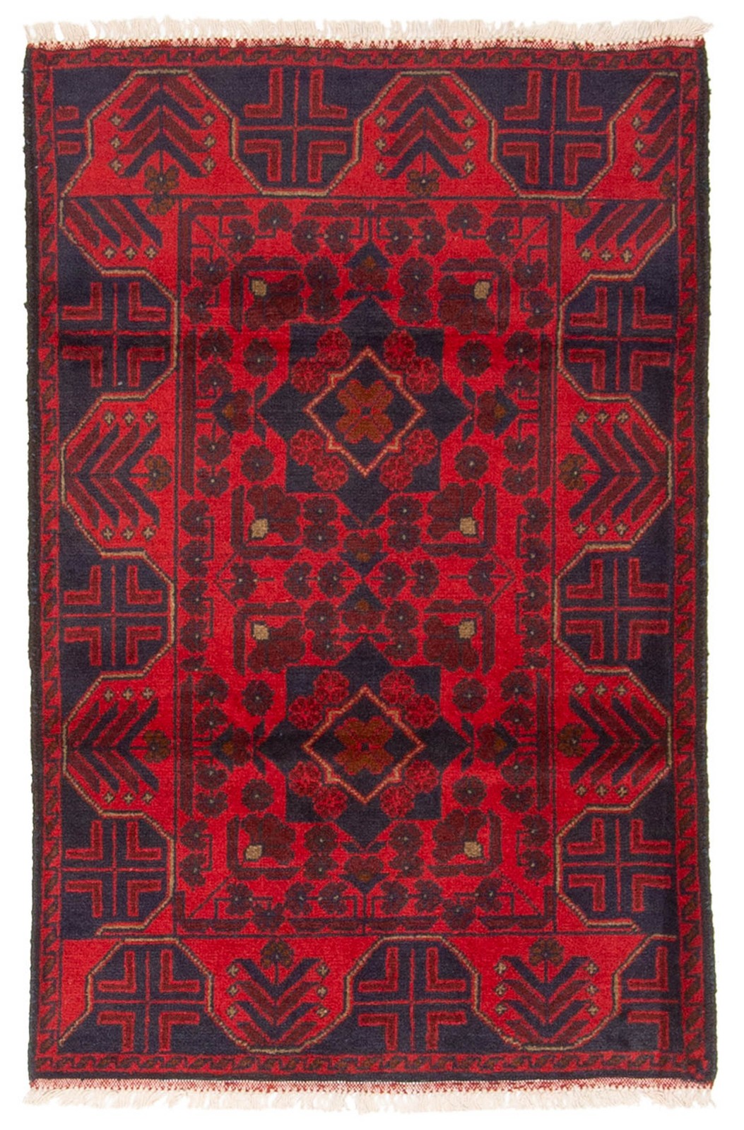 Traditional Hand-Knotted Geometric Area Rug 2’7″ x 4’0″ Oriental Wool Carpet