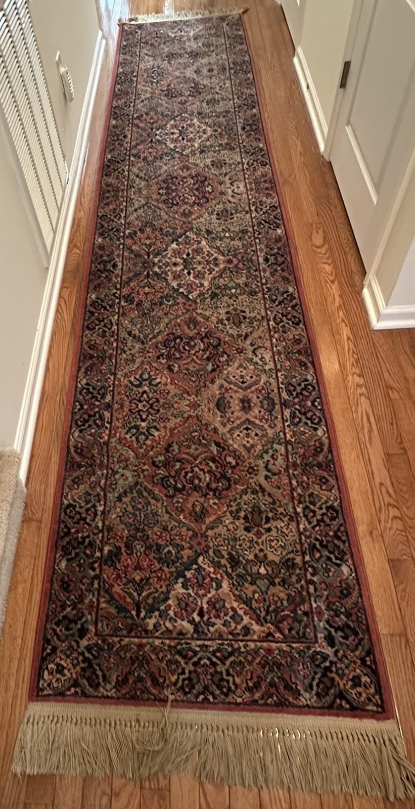 Vintage Karastan Original 700 717 100% Wool Rug Multicolor Panel Kirman 2.6×12