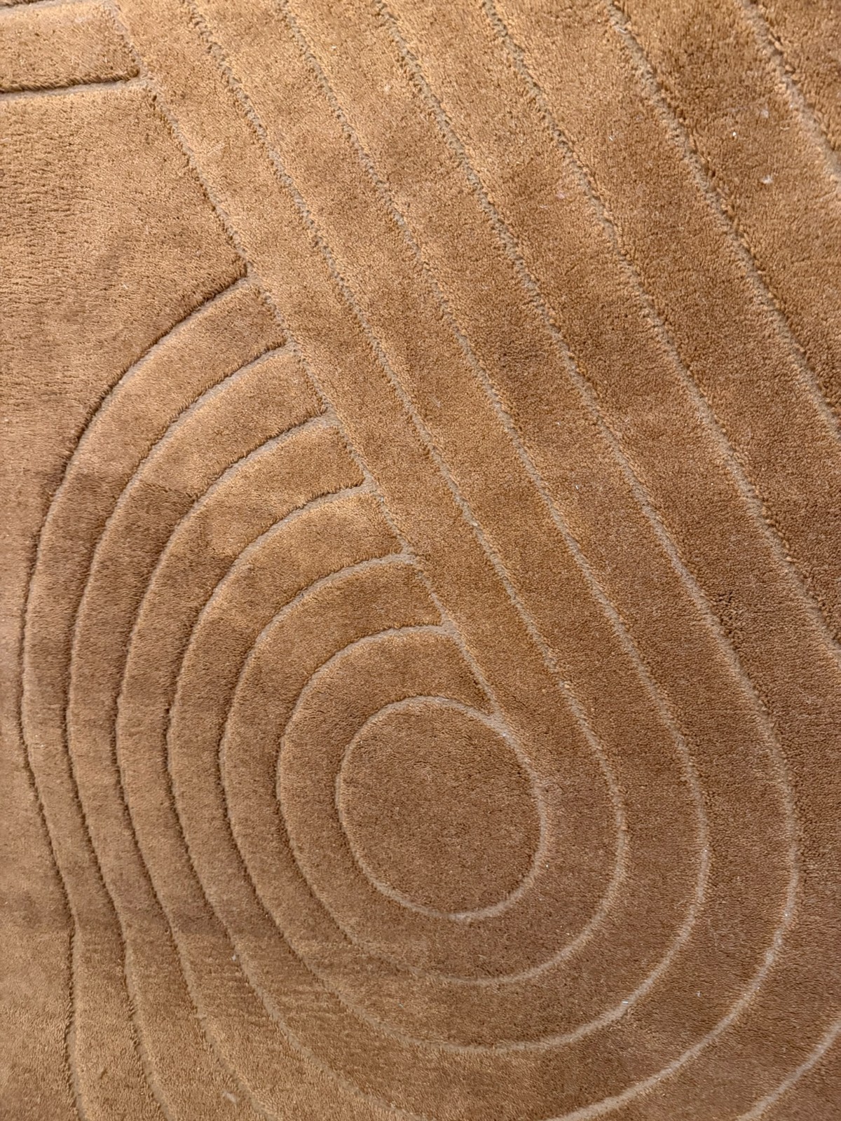 Hojer Eksport Wilton Brown Two Swirls INFINITY UNUSED Rya Rug Modern Mid Century