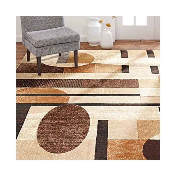 Home Dynamix Tribeca Jasmine Contemporary Geometric Area Rug,Brown/Beige, 39″x55