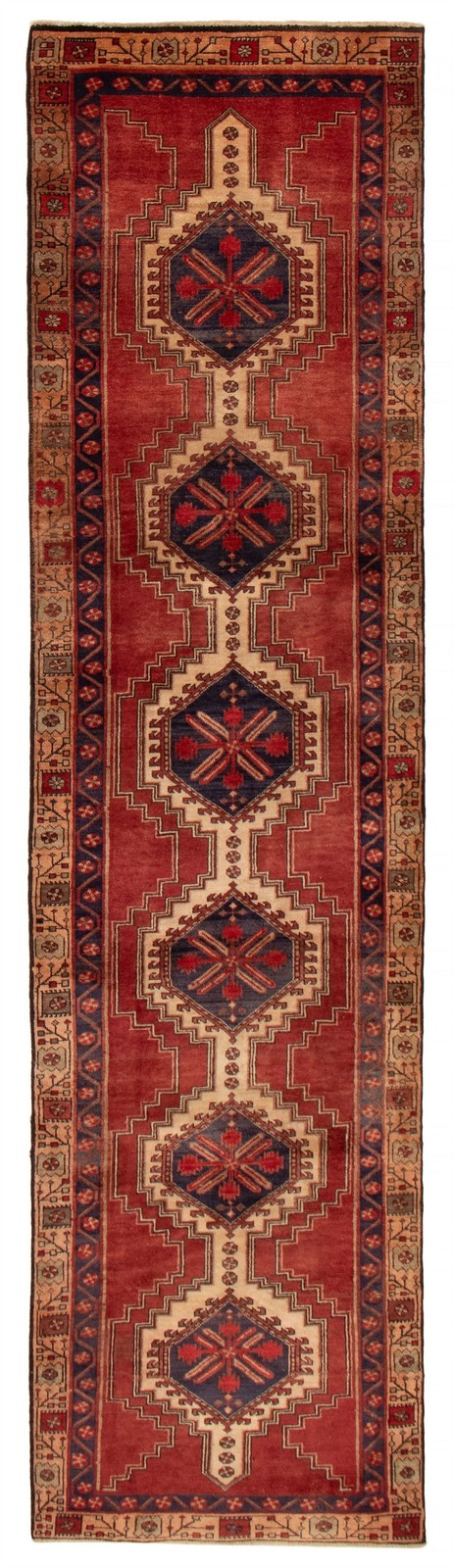 3’2″ x 12’6″ Vintage Hand-knotted Runner Rug Traditional Oriental Wool Carpet