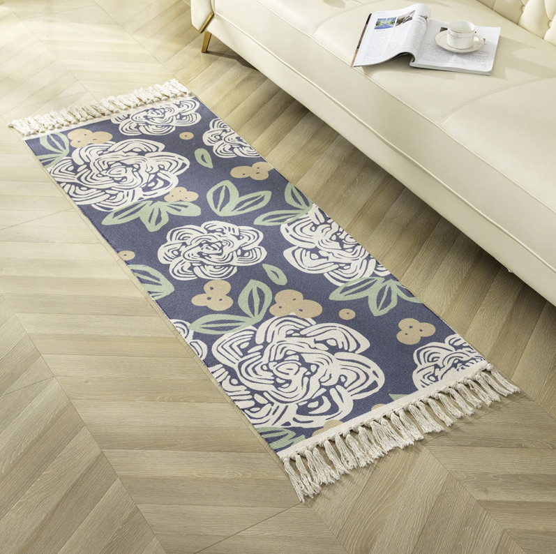 New runner with tassel long Area rug carpet area mat bathroom gift 2x5ft 2x 6ft