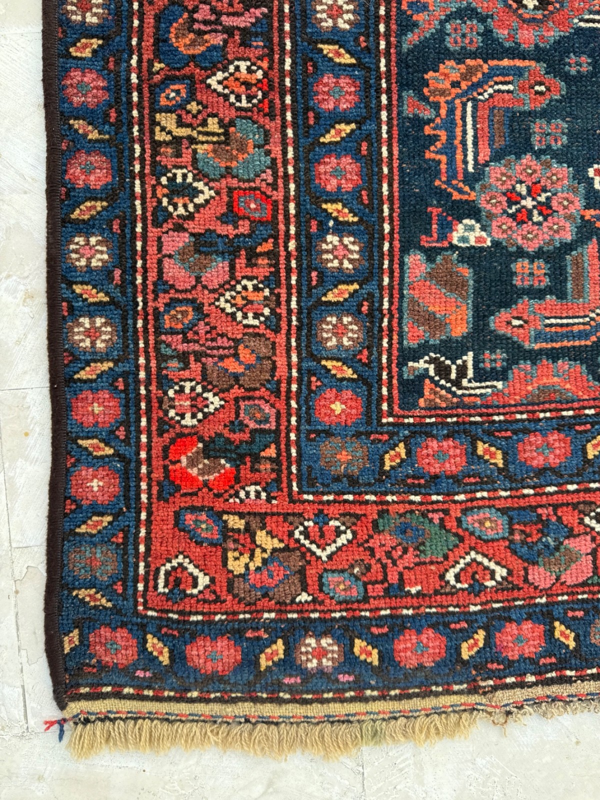 Antique Hand Knotted Oriental Wool Rug Carpet Floor Area Floor Covering