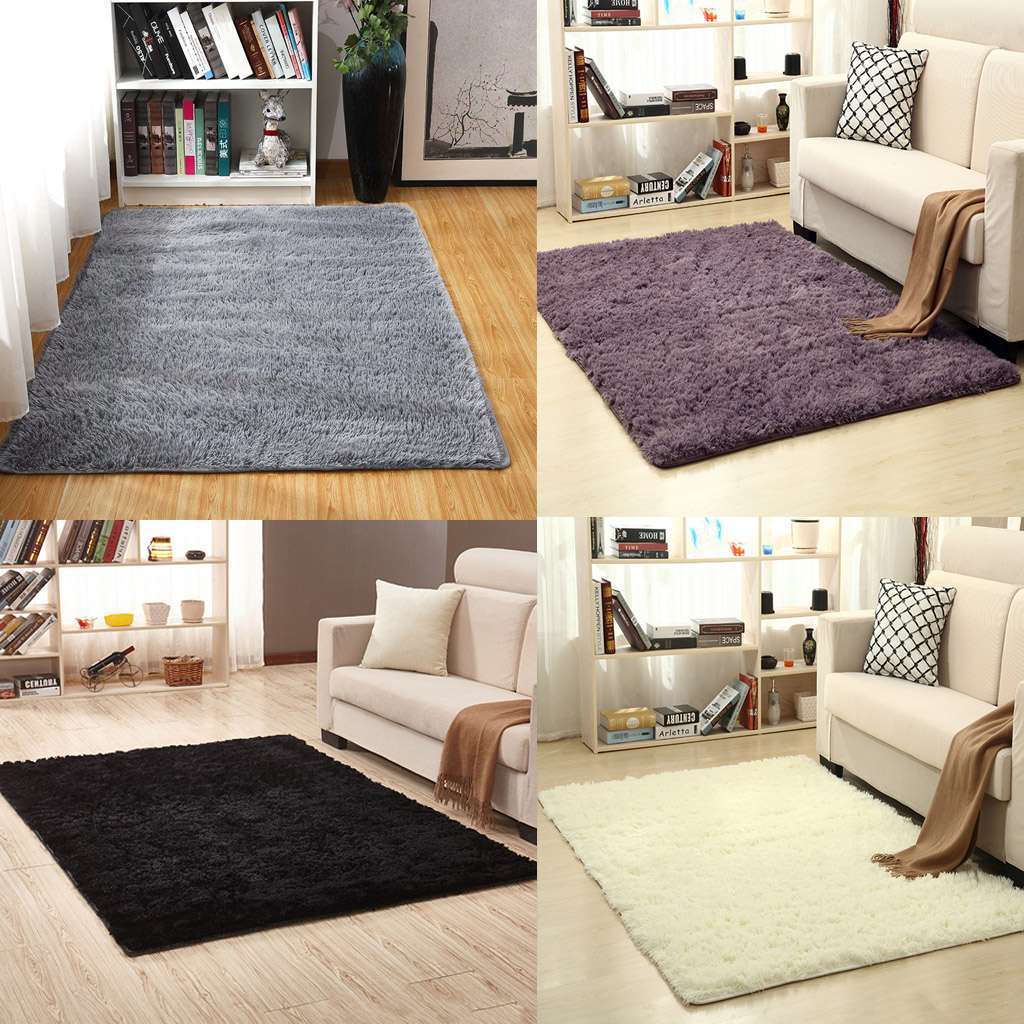 Soft Faux Fur Fluffy Shag Area Rug Long Pile Non-Skid Furry Carpet Bedroom Plush
